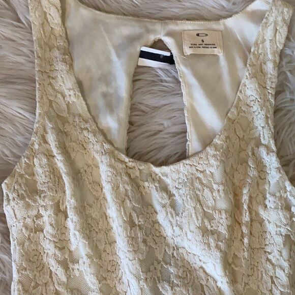 Urban Outfitters | UO Pins and Needles Cream Lace Peplum Mini Dress NWT | S - Picture 5 of 9